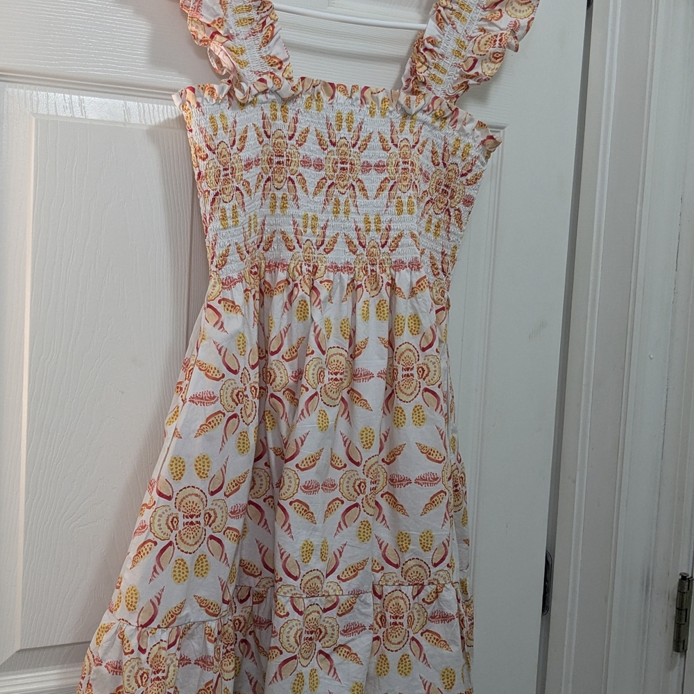Hill House Kids Dress with Yellow and Orange Floral Design